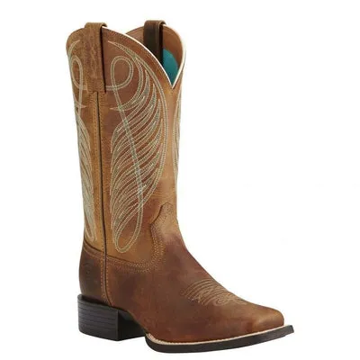 10018528 Ariat Women's Round Up Cowgirl Boots - Square Toe