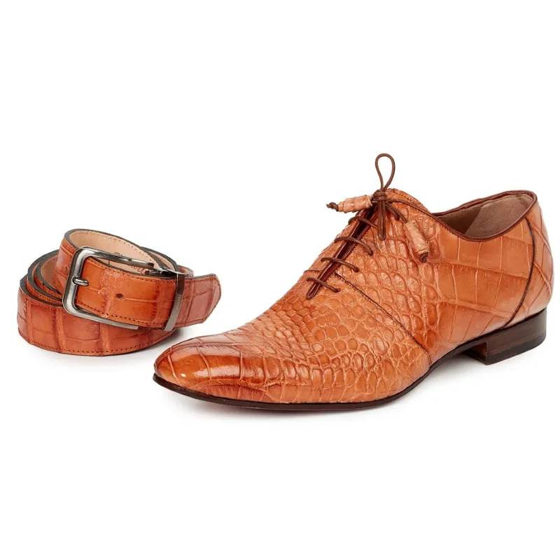 1078 Echo Alligator Oxfords Cognac