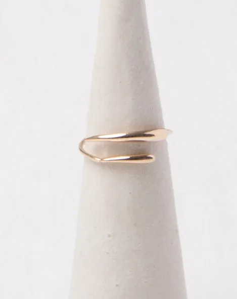 10K Gold Curved Flat Ring