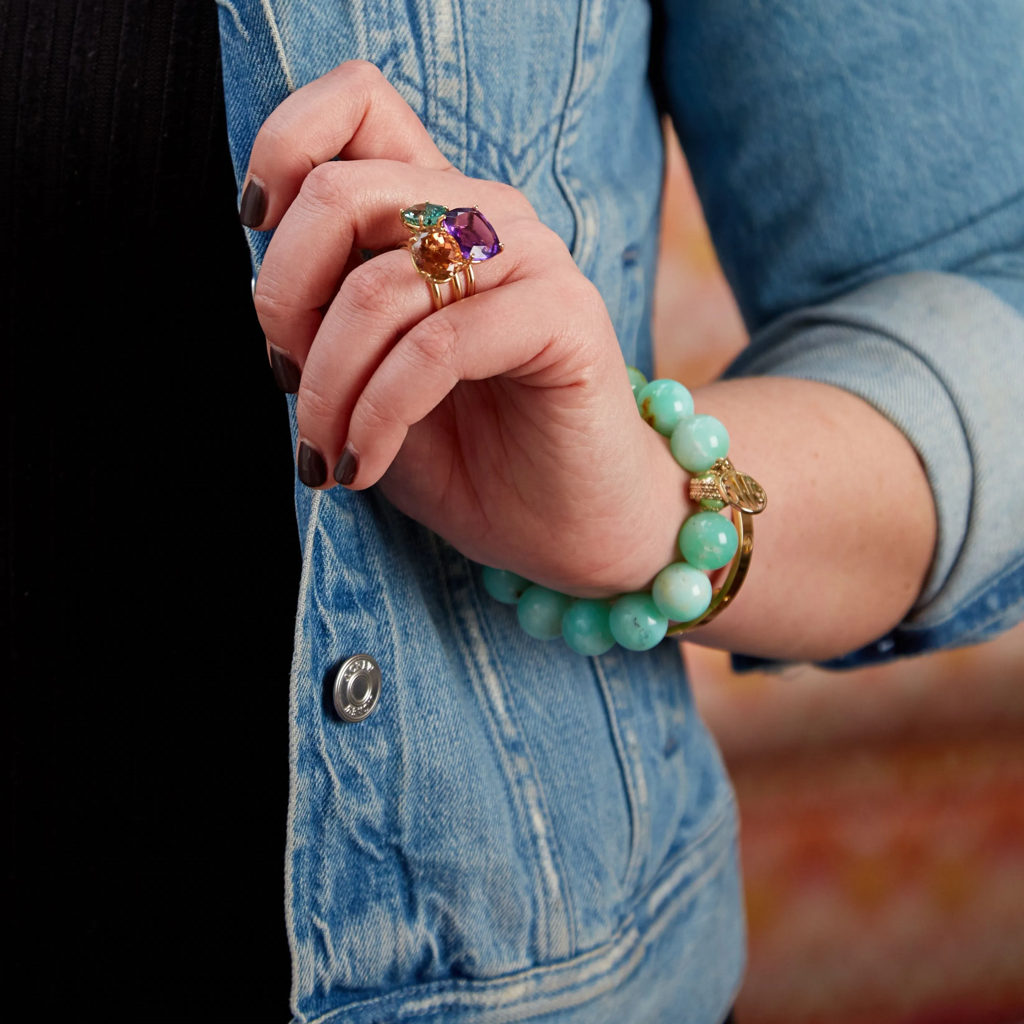 14mm Victoire Chrysoprase Stretch Bracelet