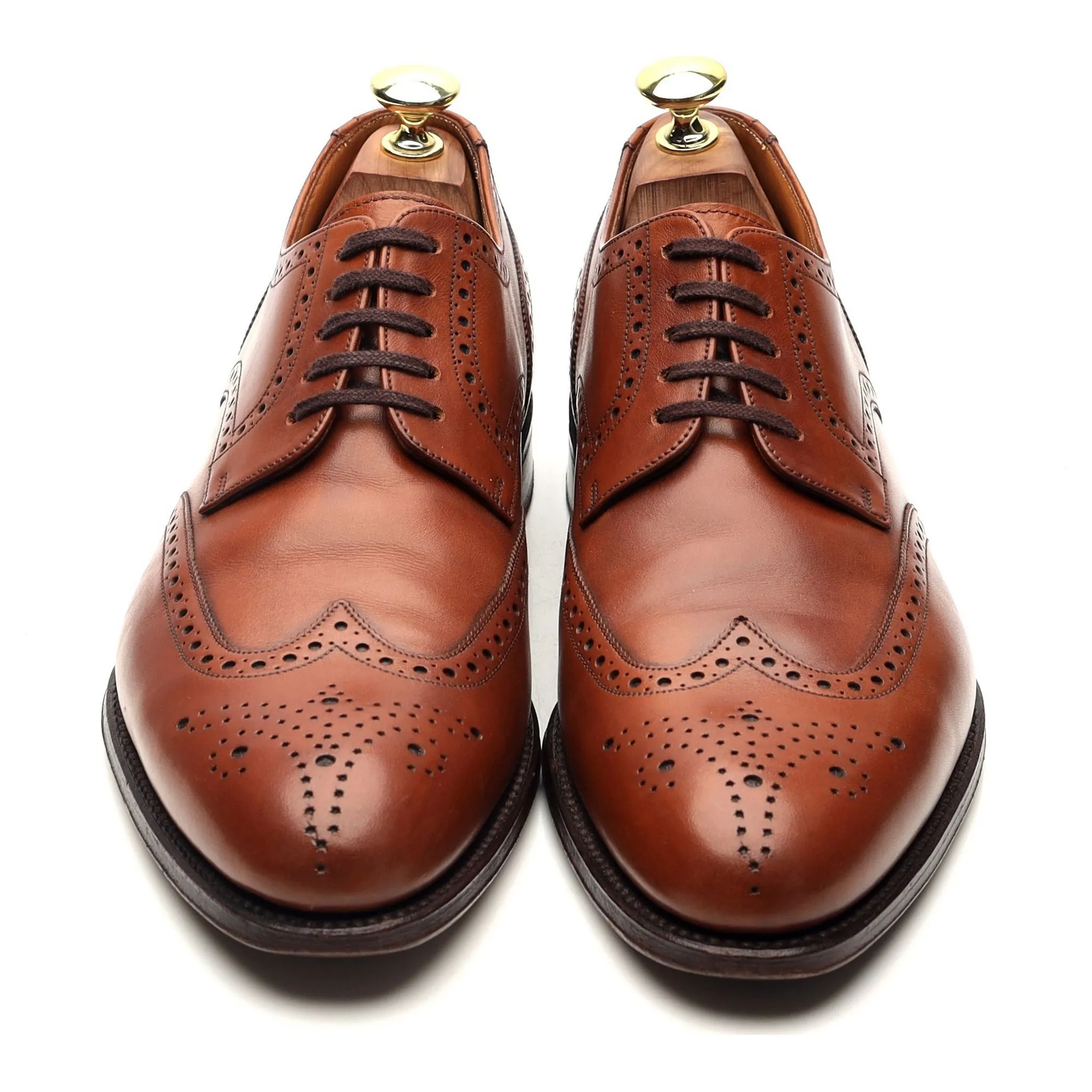 1880 Export Grade 'Grosvenor' Tan Brown Leather Derby Brogues UK 7 F