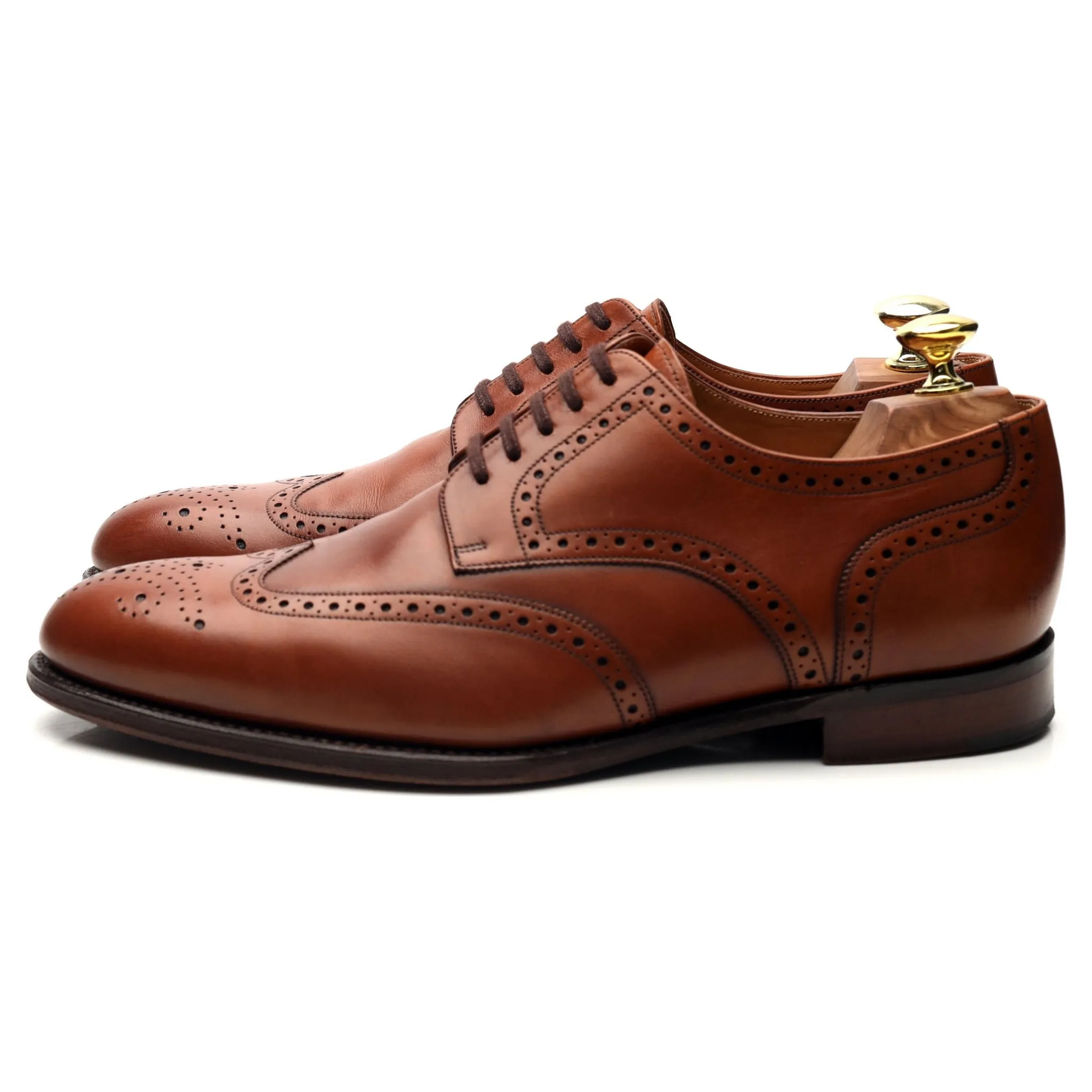 1880 Export Grade 'Grosvenor' Tan Brown Leather Derby Brogues UK 7 F