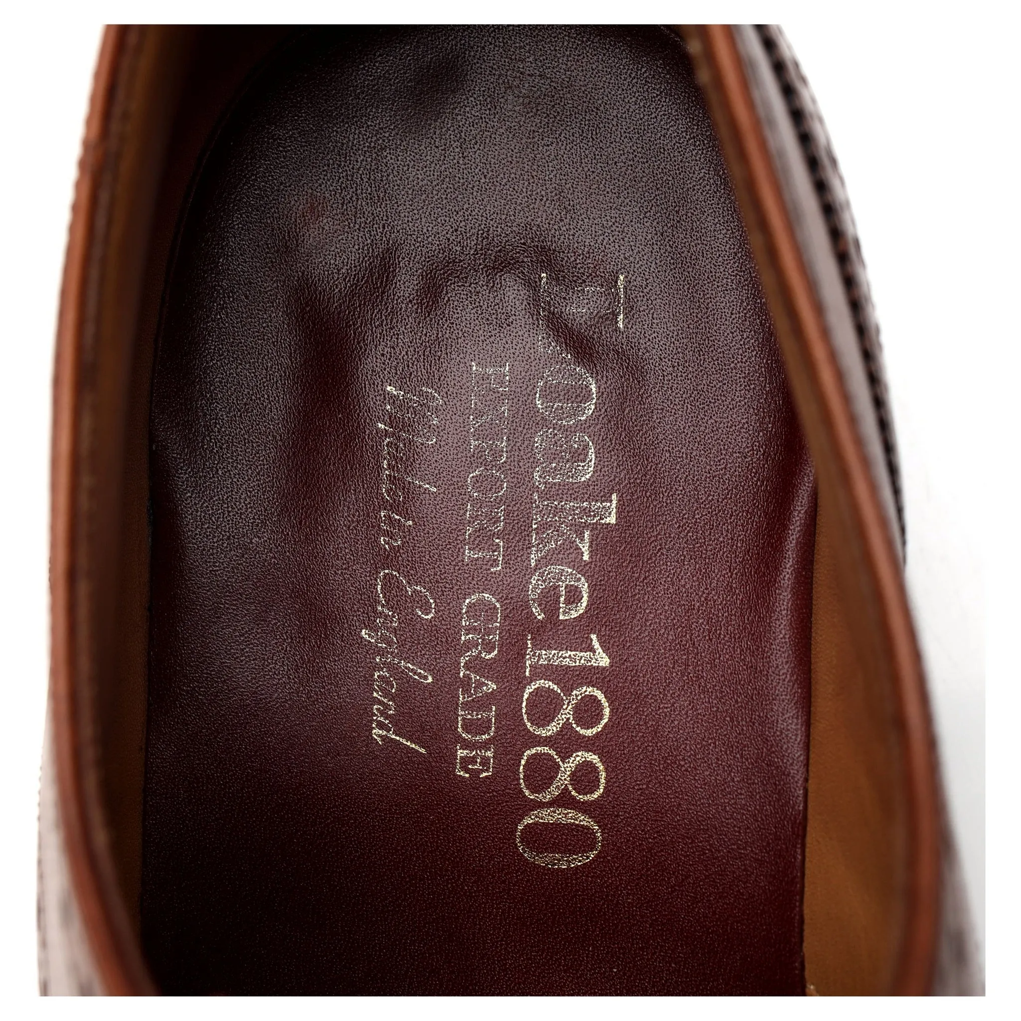 1880 Export Grade 'Grosvenor' Tan Brown Leather Derby Brogues UK 7 F