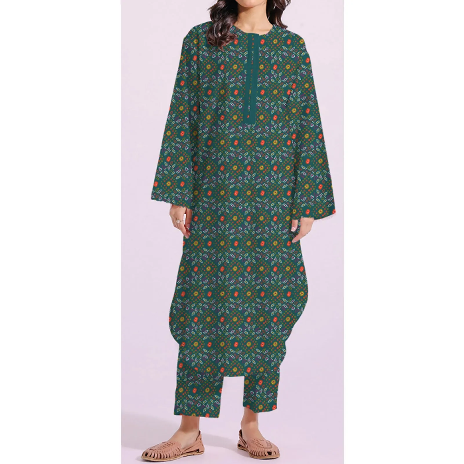 1PC- Unstitched Digital Printed Khaddar Shirt PW9566