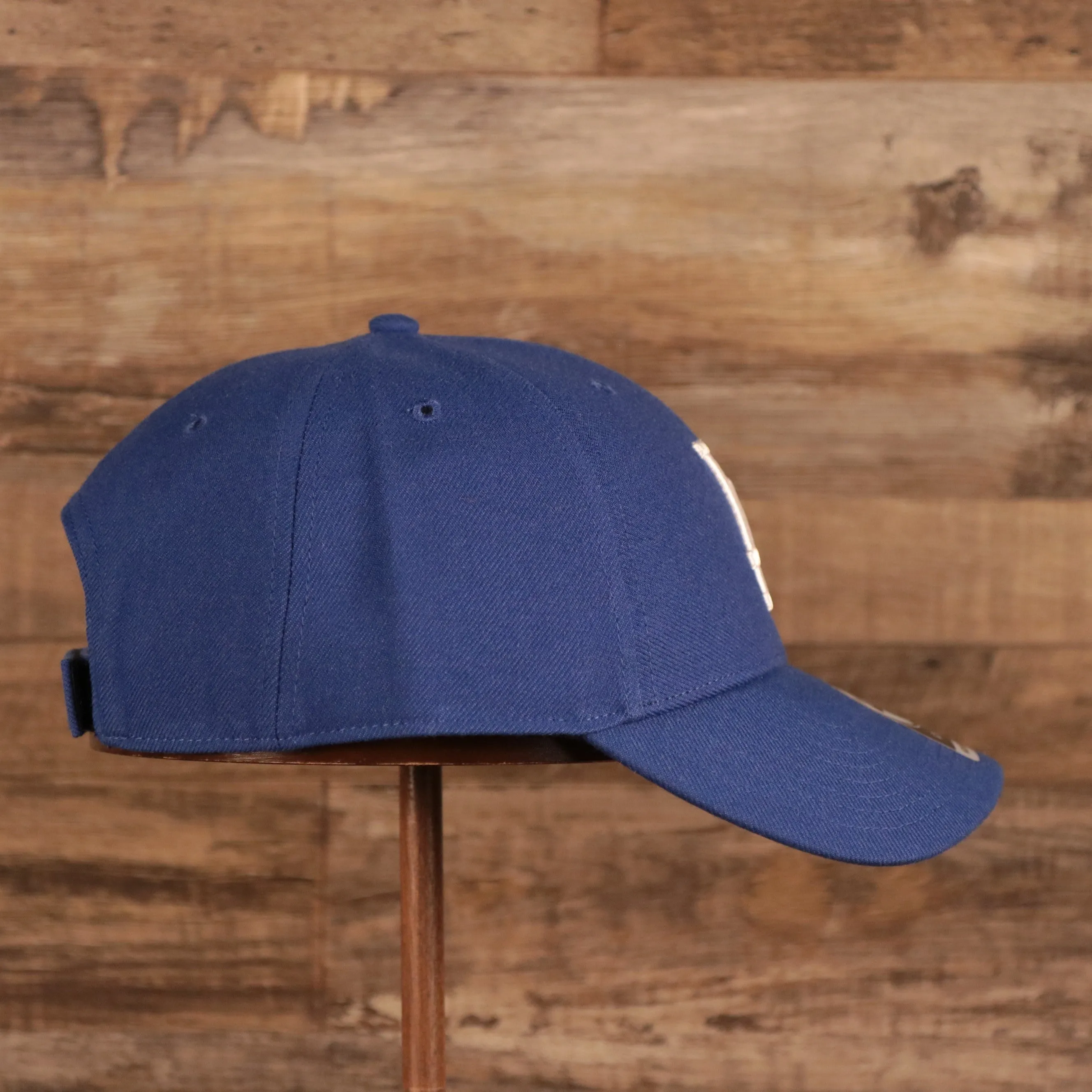 47 Brand Los Angeles Dodgers MVP Grey Underbrim Dodgers Script Velcro Strap Dad Hat Royal OSFM