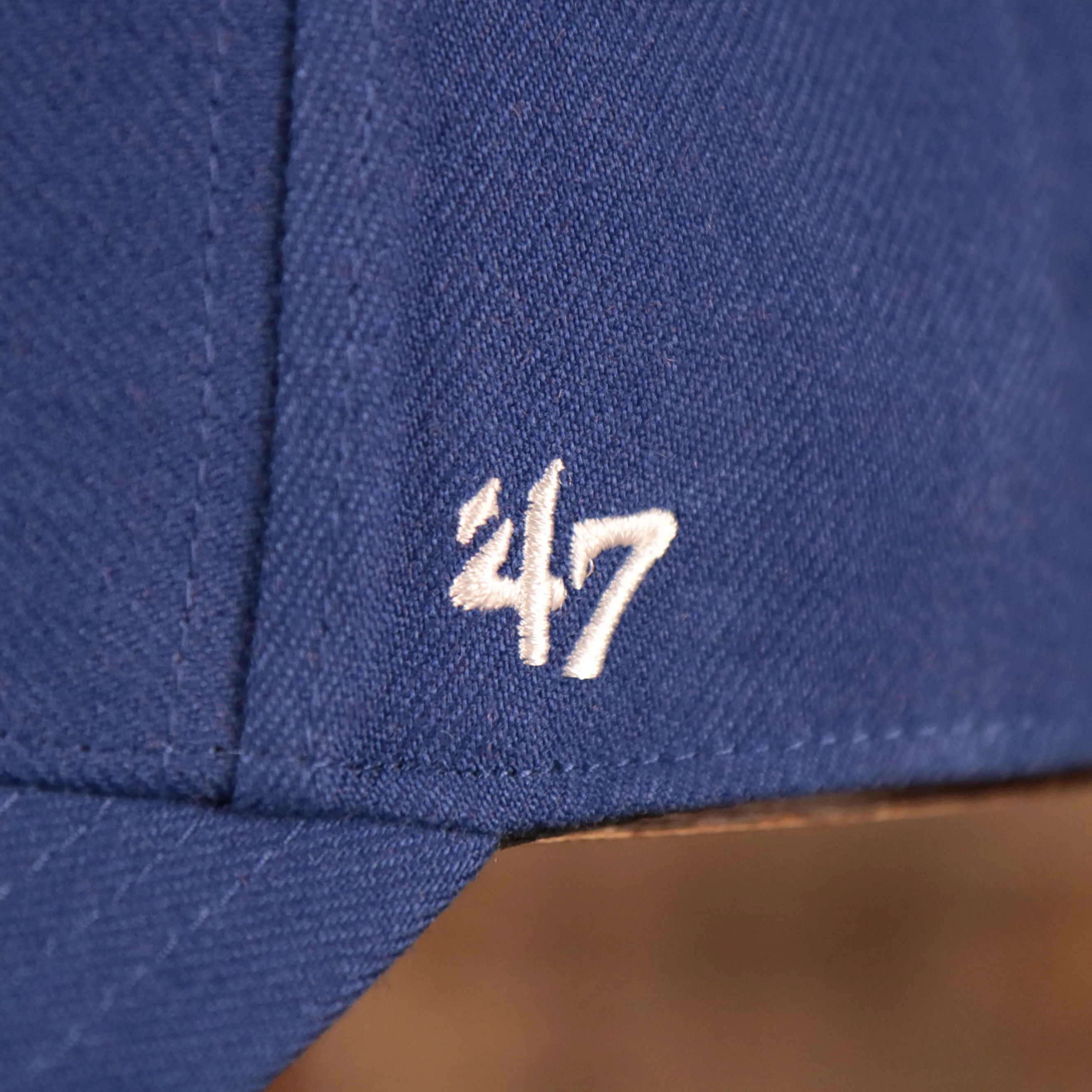 47 Brand Los Angeles Dodgers MVP Grey Underbrim Dodgers Script Velcro Strap Dad Hat Royal OSFM