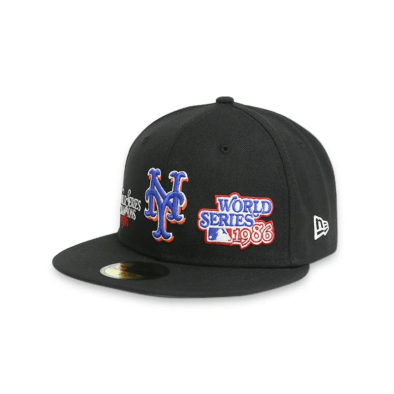 New York Mets Men's Black Fitted Hat