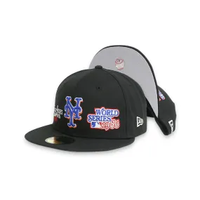 New York Mets Men's Black Fitted Hat