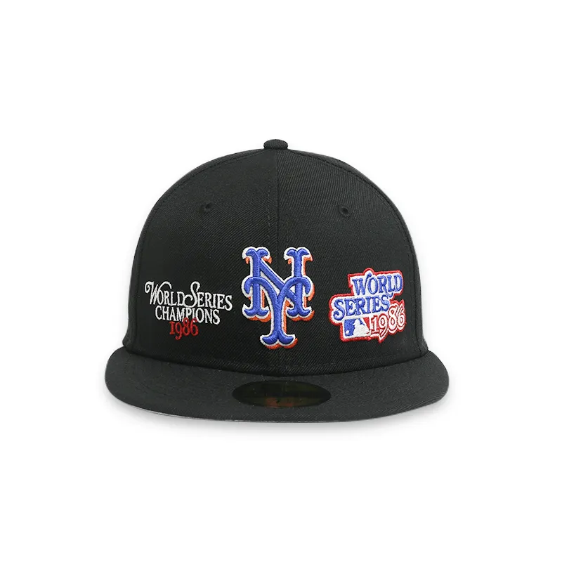 New York Mets Men's Black Fitted Hat