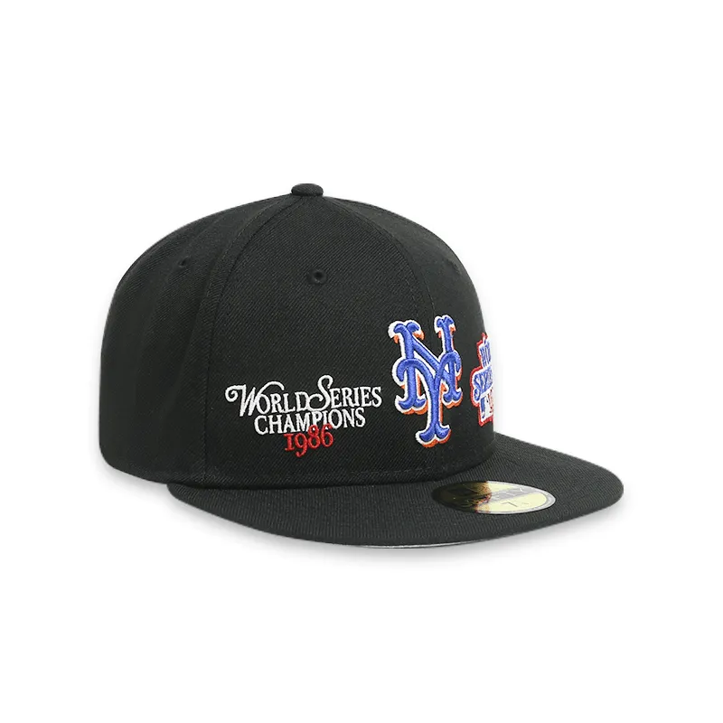 New York Mets Men's Black Fitted Hat