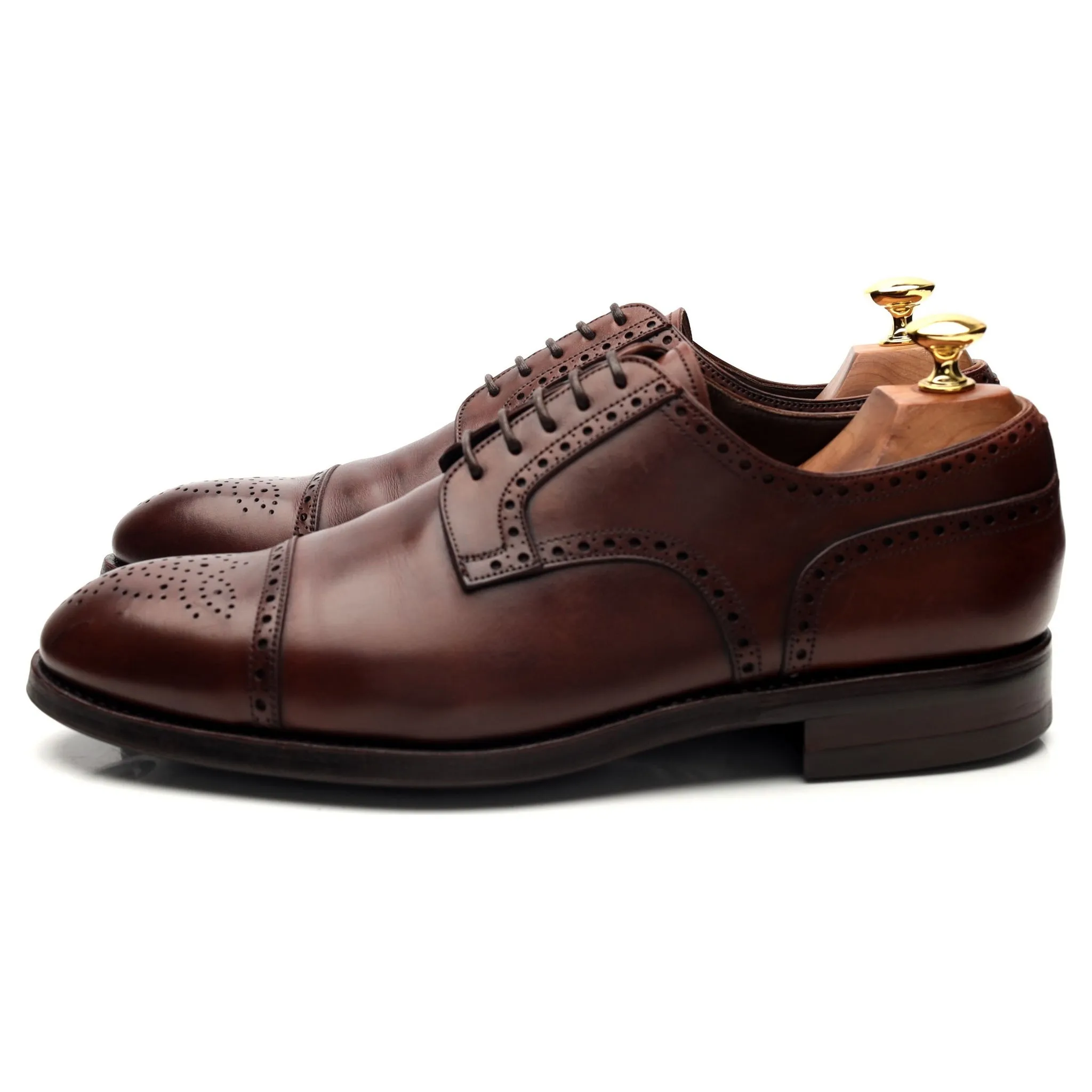 '730' Brown Leather Derby Brogues UK 9