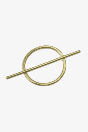 Small Abstract Oval Brass Hair Clip