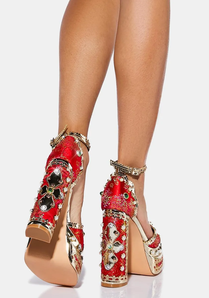 Aim For The Eyes Platform Heels-