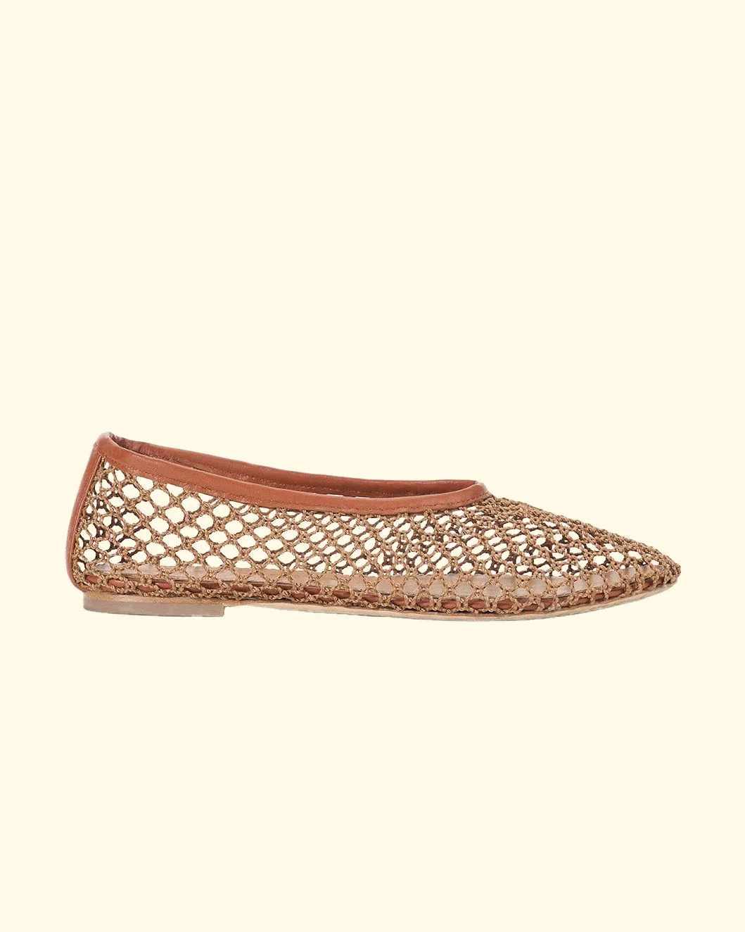 Alba Ballet Flat | Tan Netting