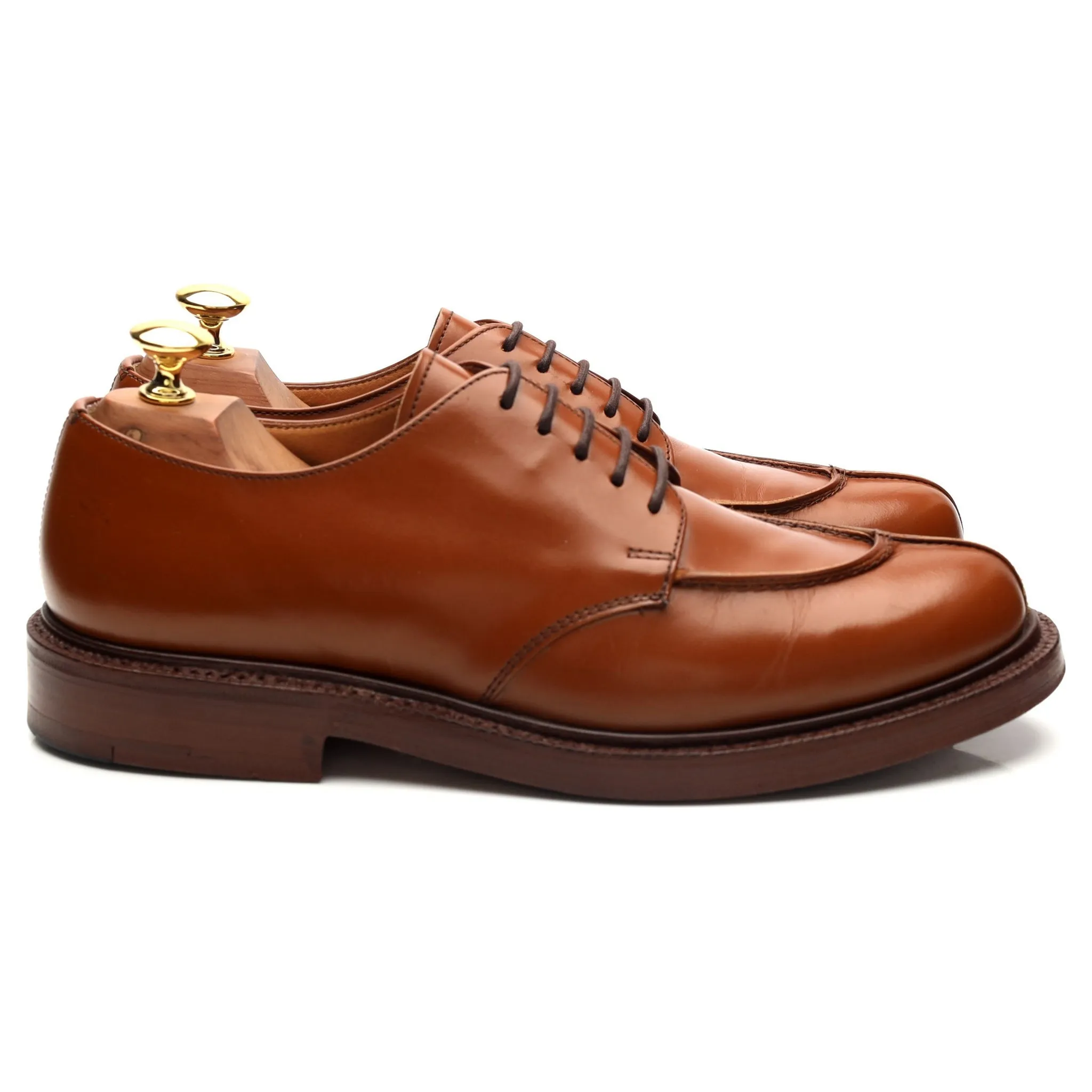 'Alex' Tan Brown Leather Split Toe Derby UK 6.5 F