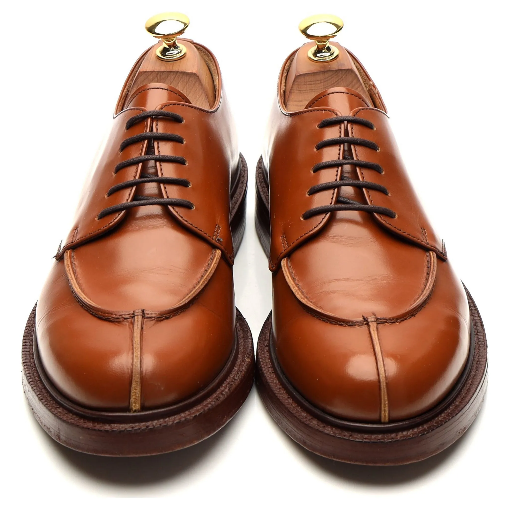 'Alex' Tan Brown Leather Split Toe Derby UK 6.5 F