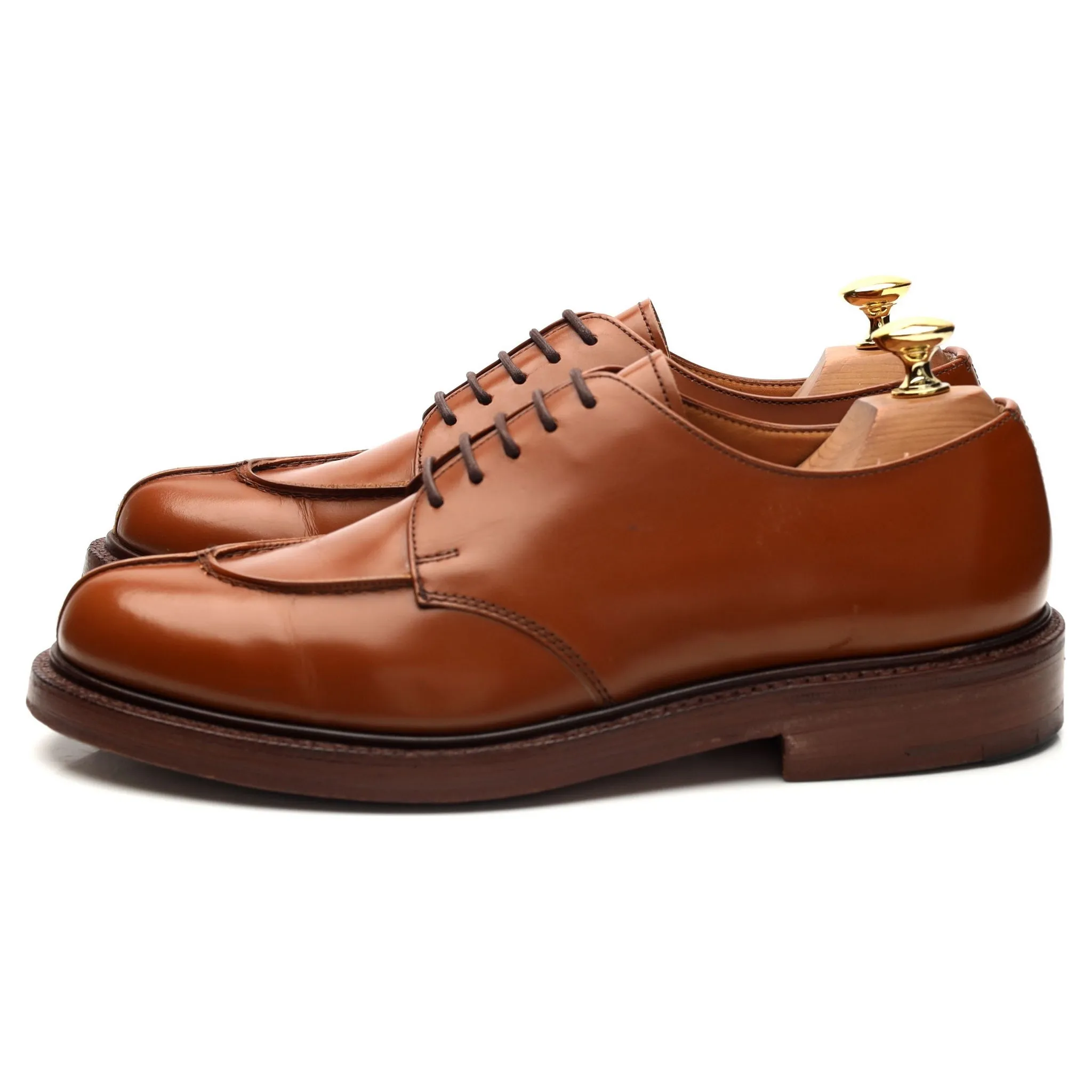 'Alex' Tan Brown Leather Split Toe Derby UK 6.5 F