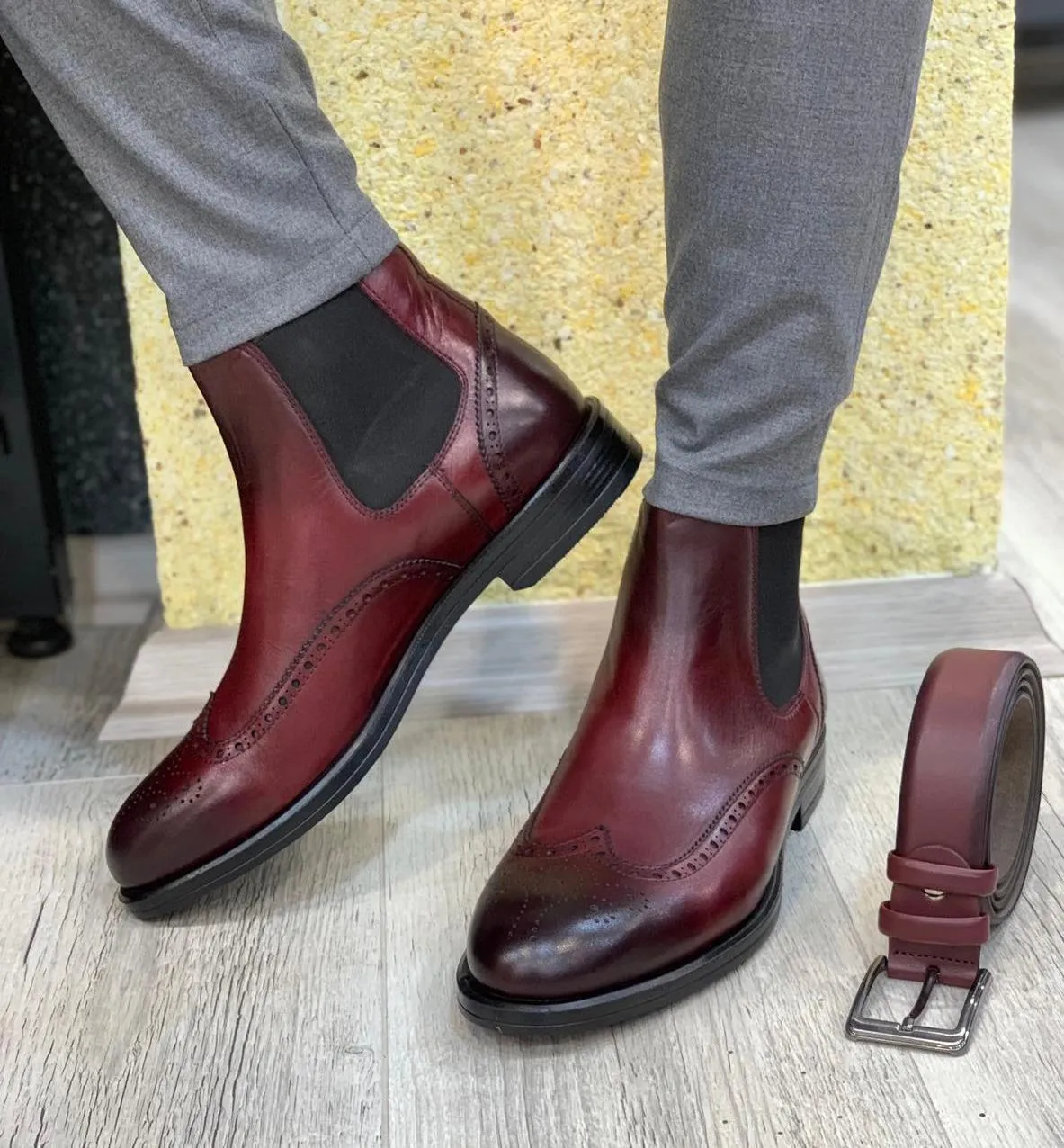 Red Chelsea Boots Almiro