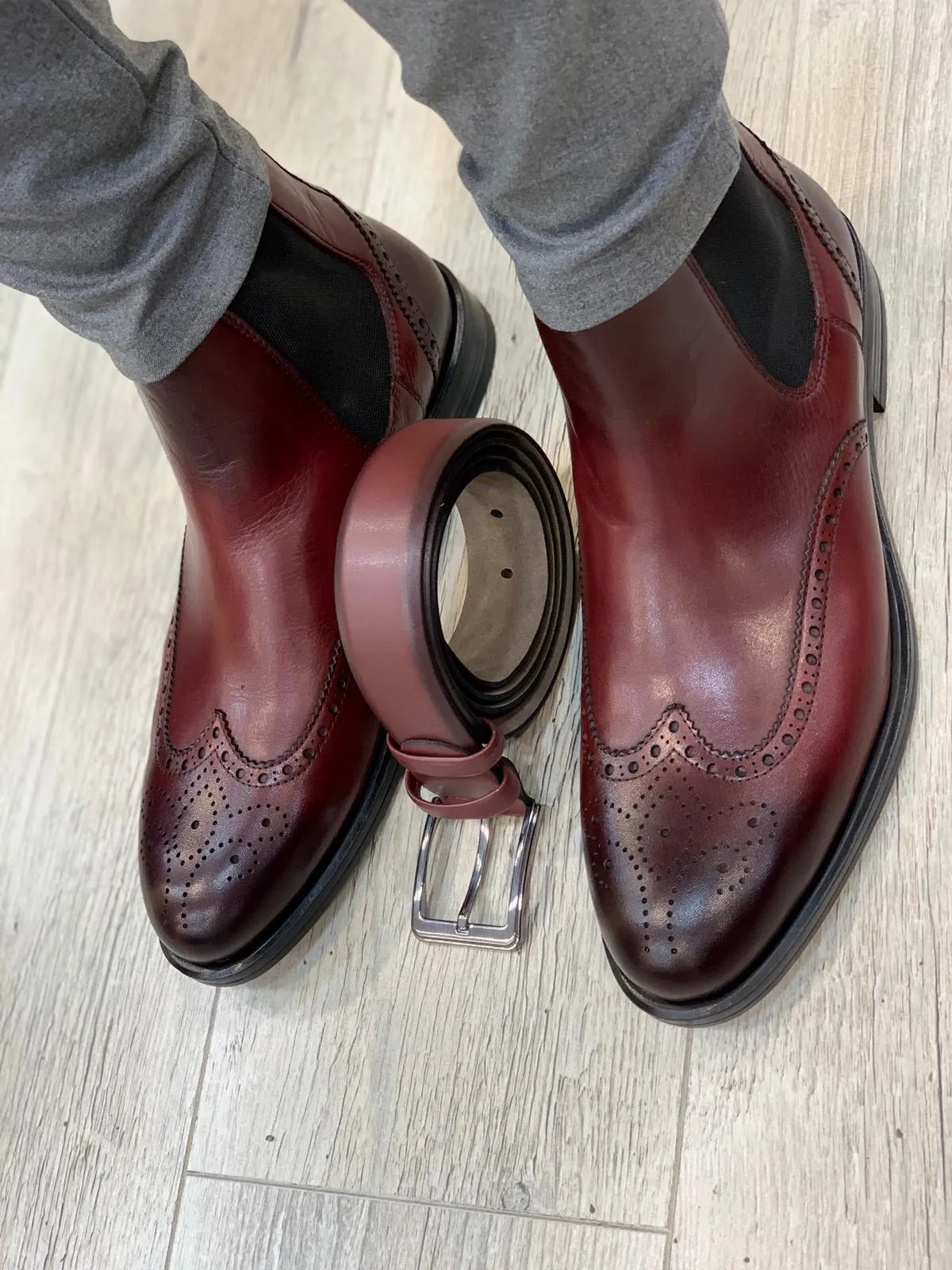 Red Chelsea Boots Almiro