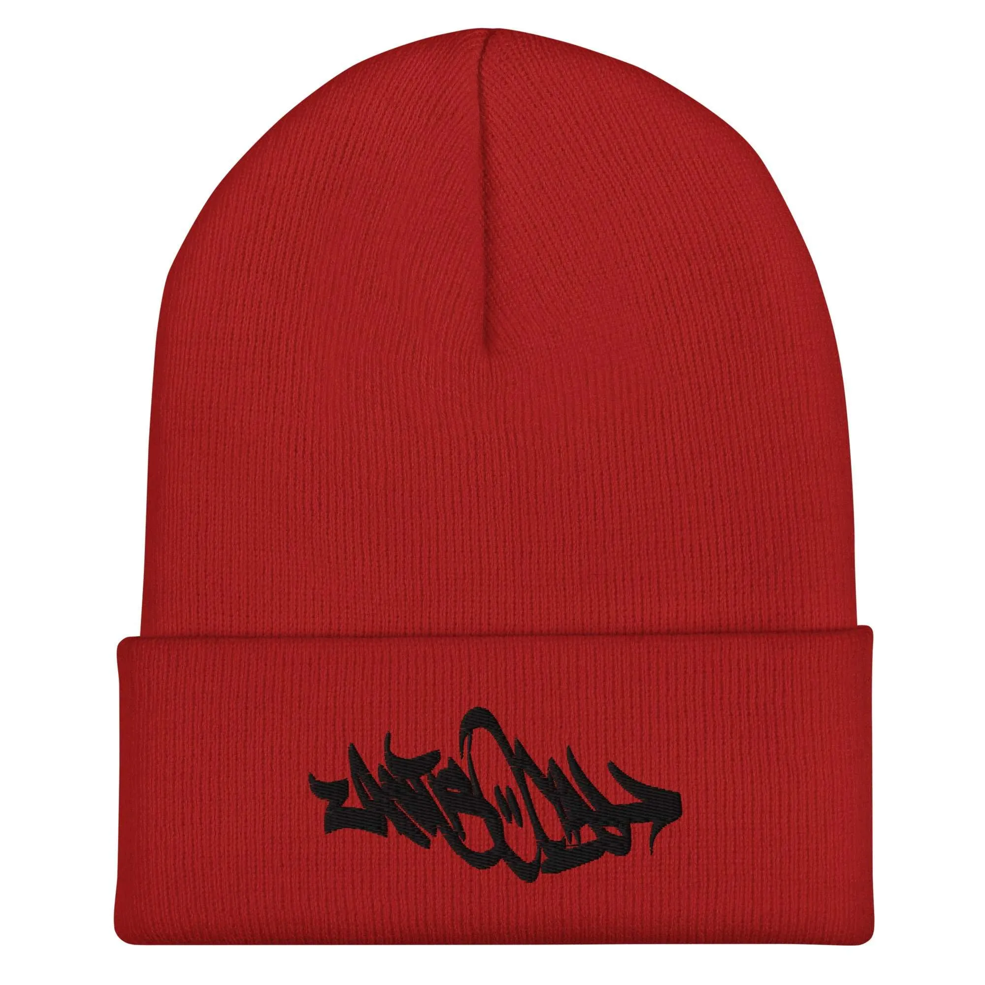 Antisocial Graffiti Tag Beanie Hat | Red