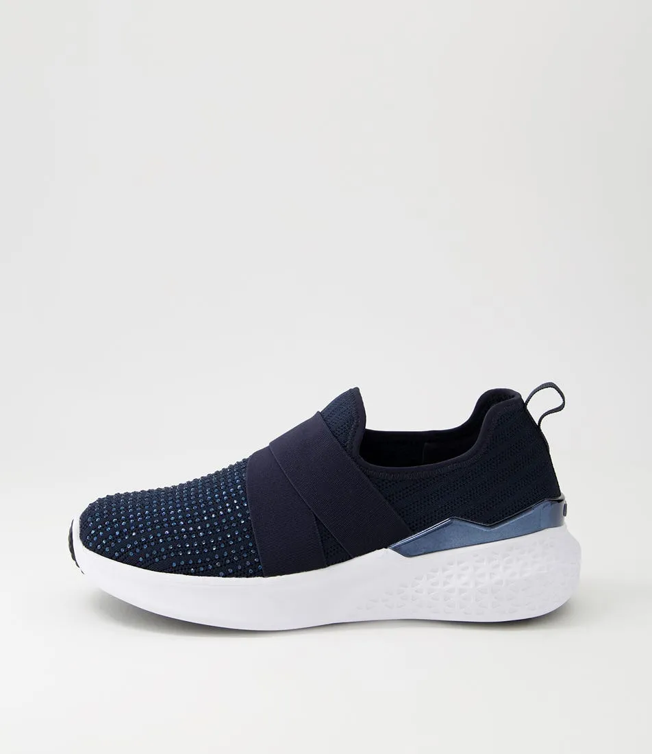 ARA Maya 30 Navy Leather Sneakers