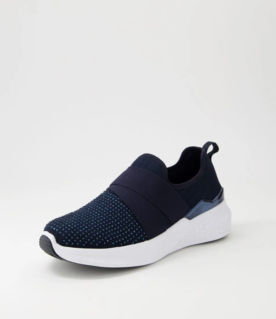 ARA Maya 30 Navy Leather Sneakers