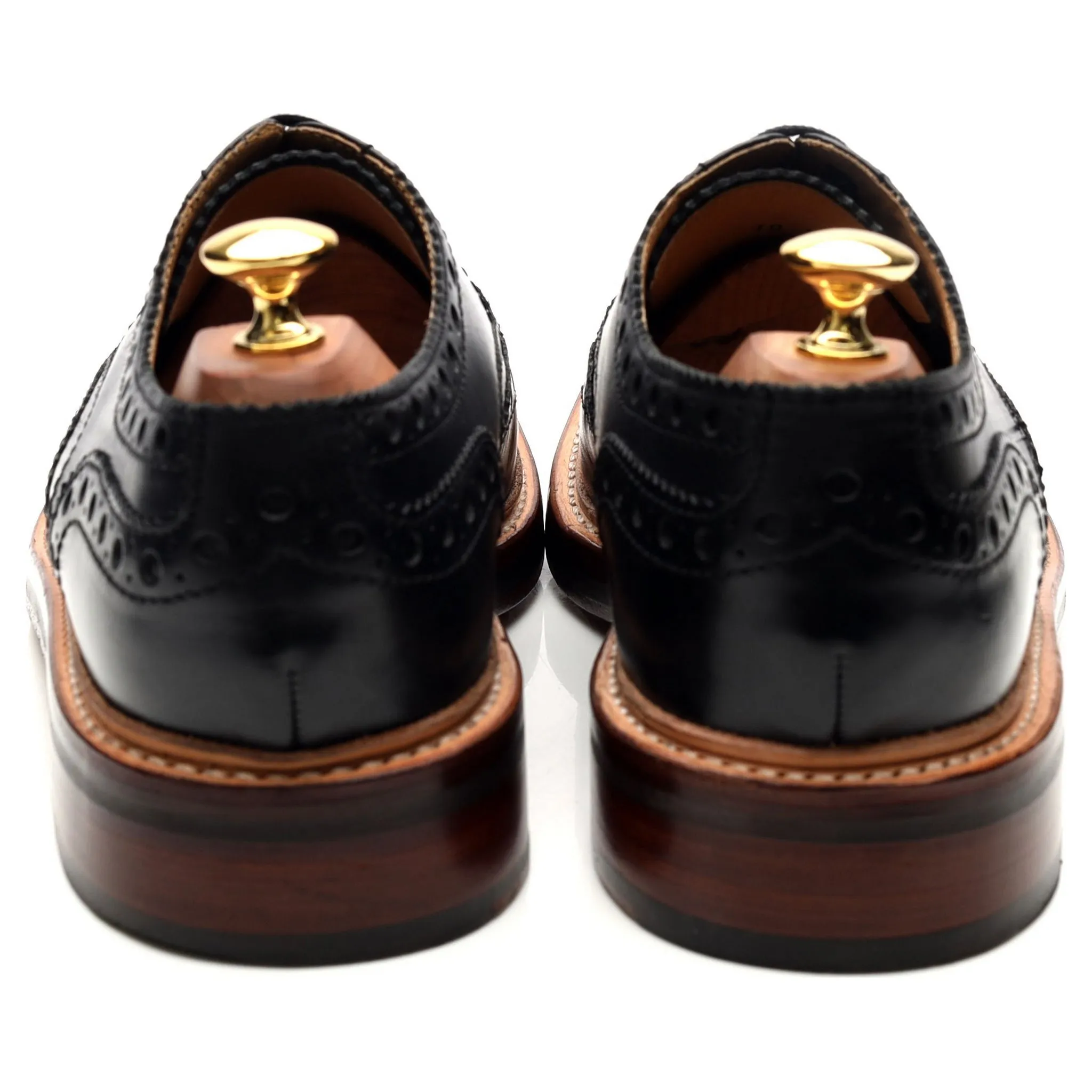 'Archie' Black Leather Derby Brogues UK 9 G