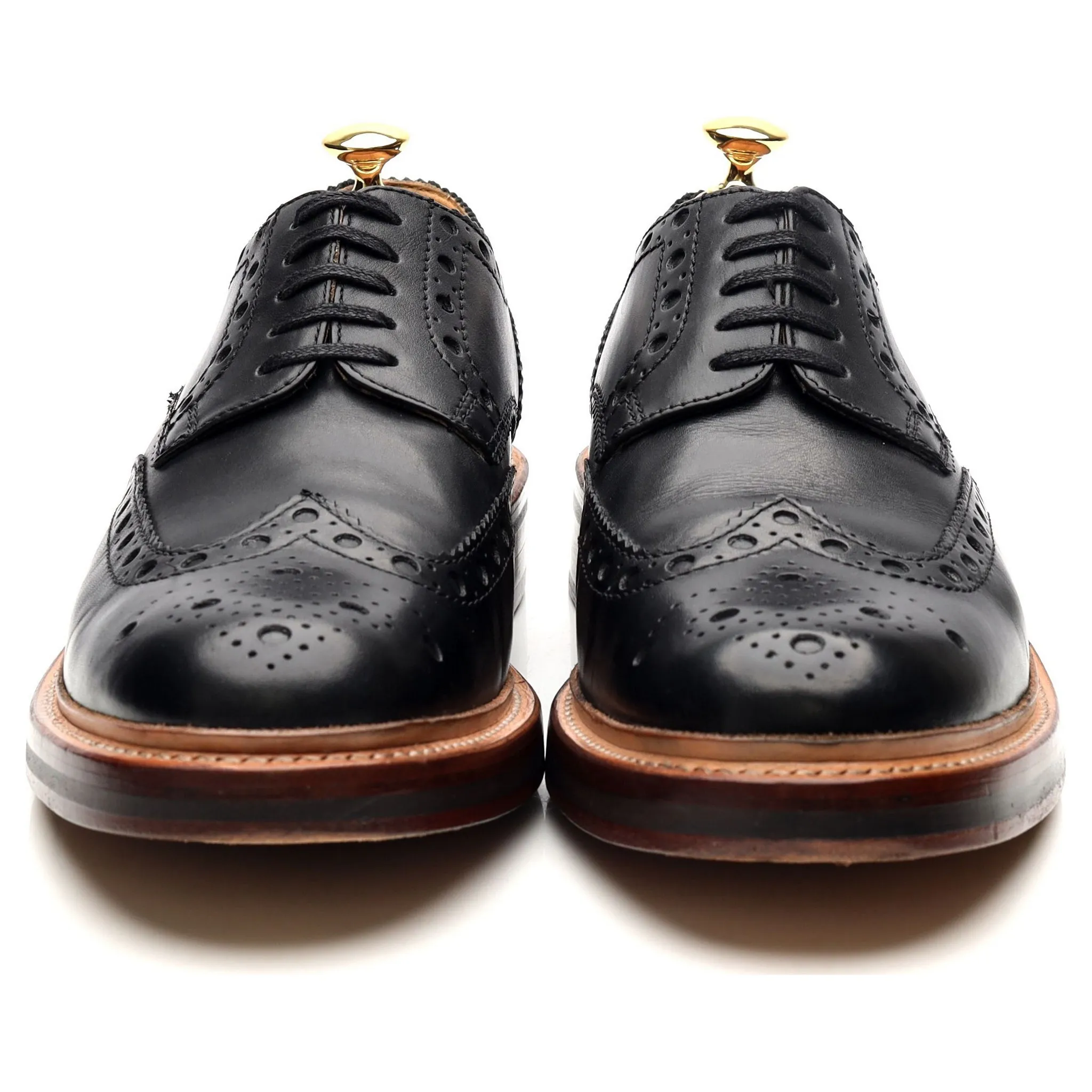 'Archie' Black Leather Derby Brogues UK 9 G