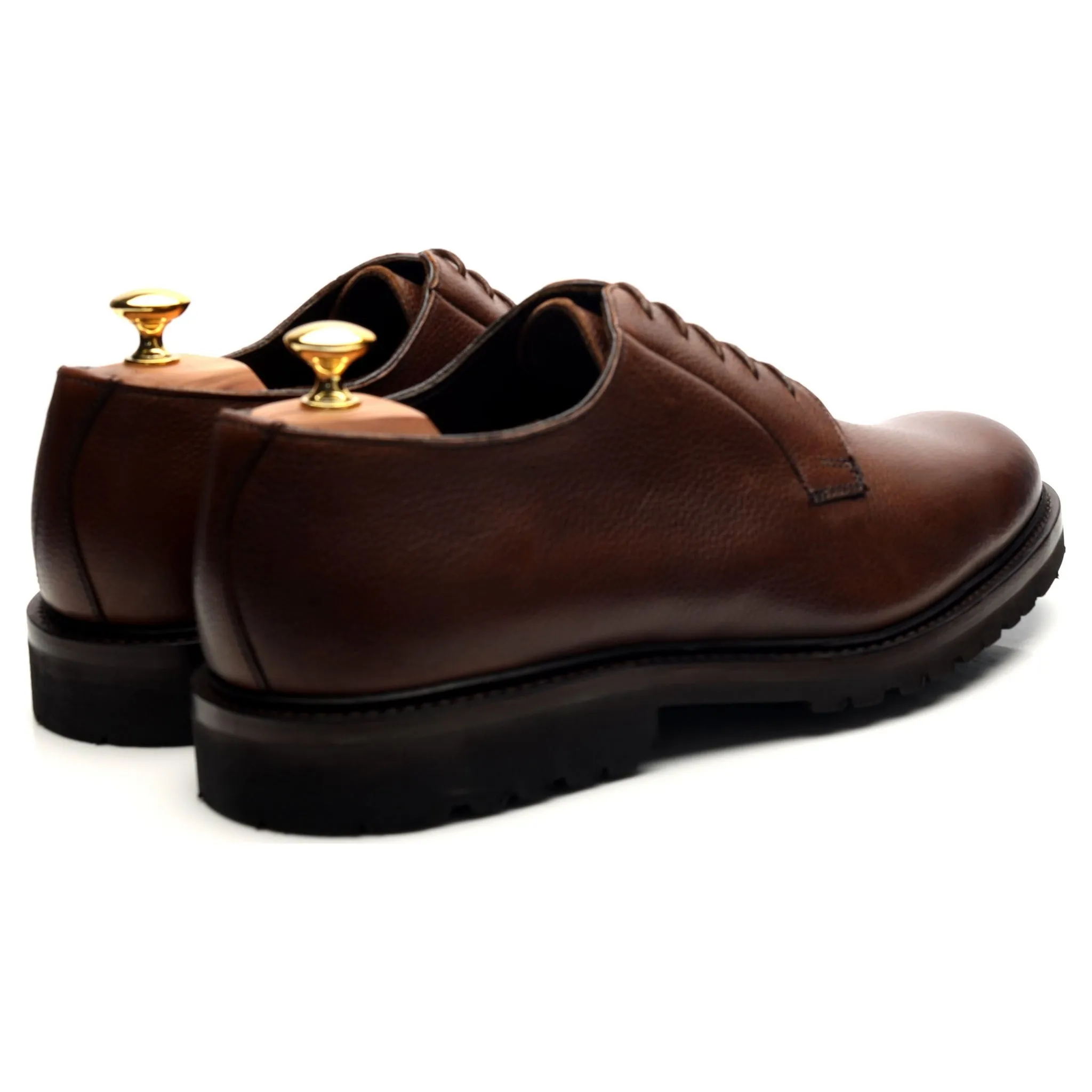 'Archie' Brown Grain Leather Derby UK 11.5 E