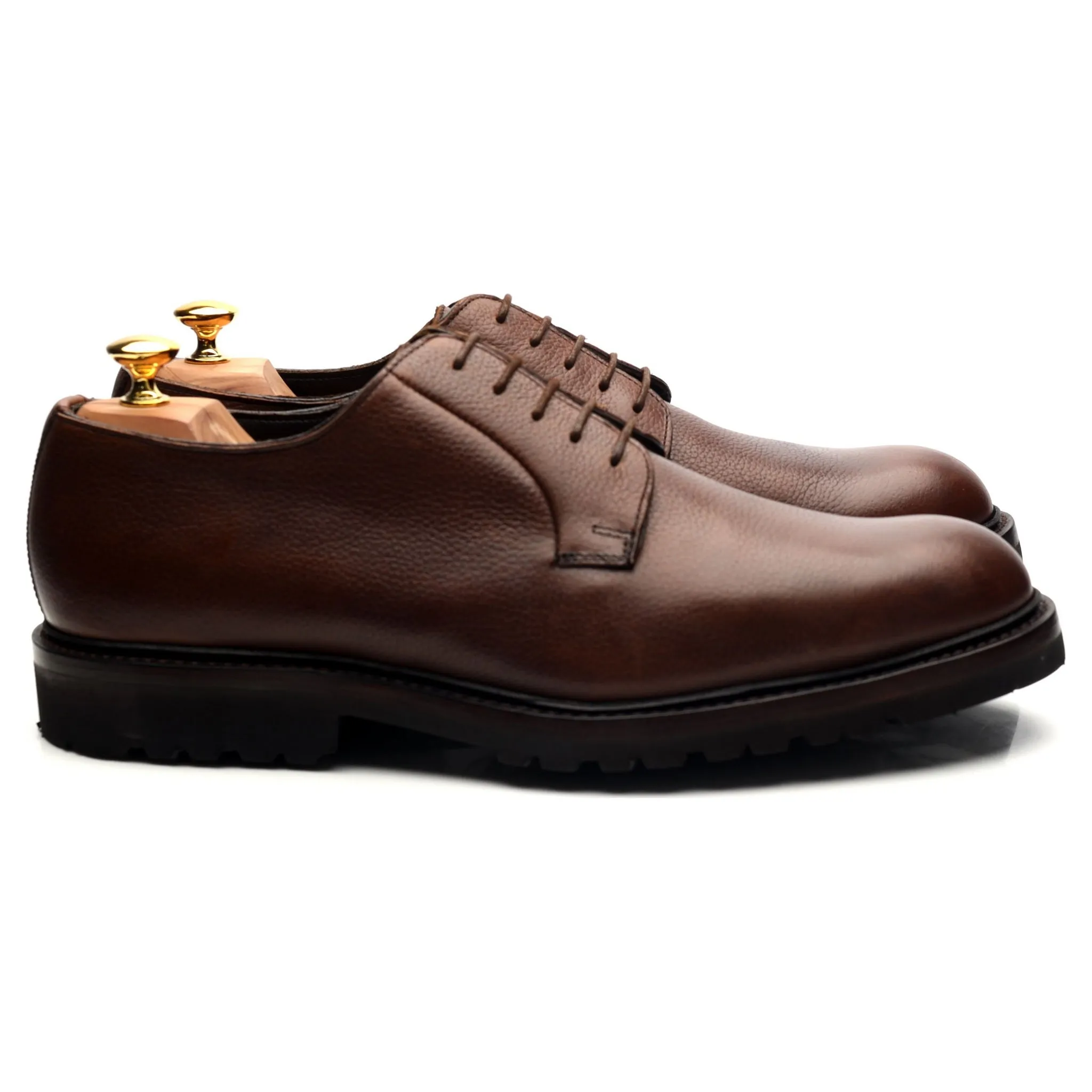 'Archie' Brown Grain Leather Derby UK 11.5 E