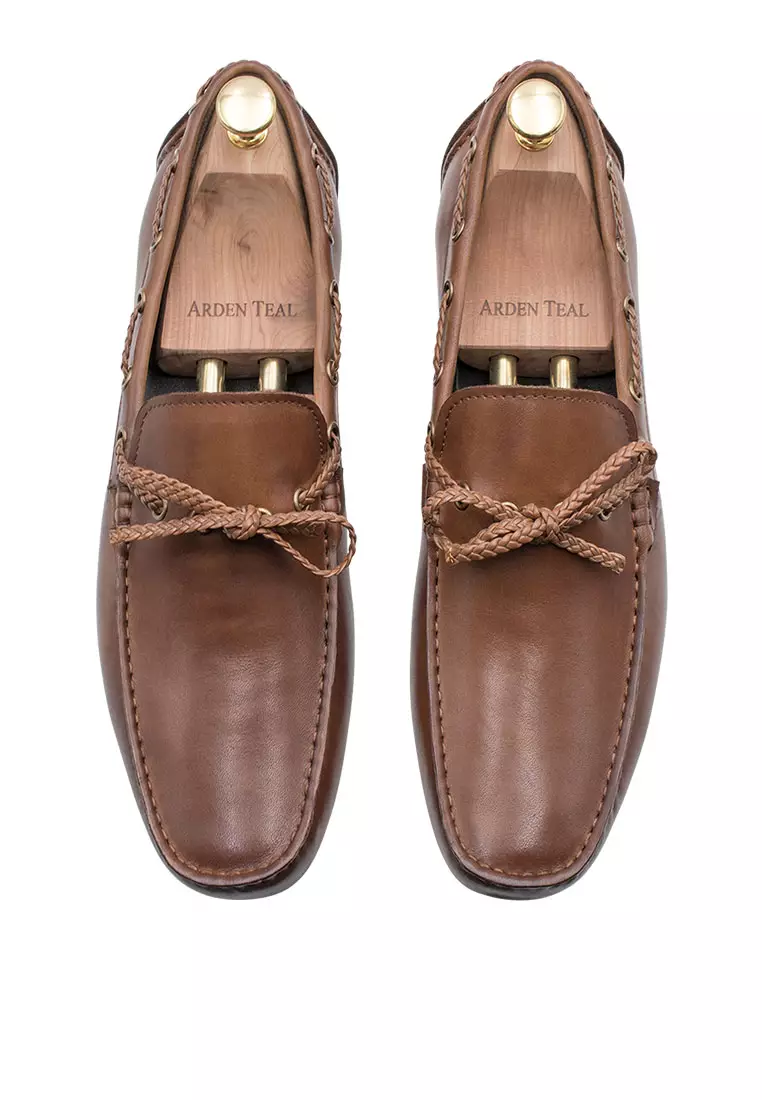 Arden Teal Chestnut Moccasins - Esperanza Style