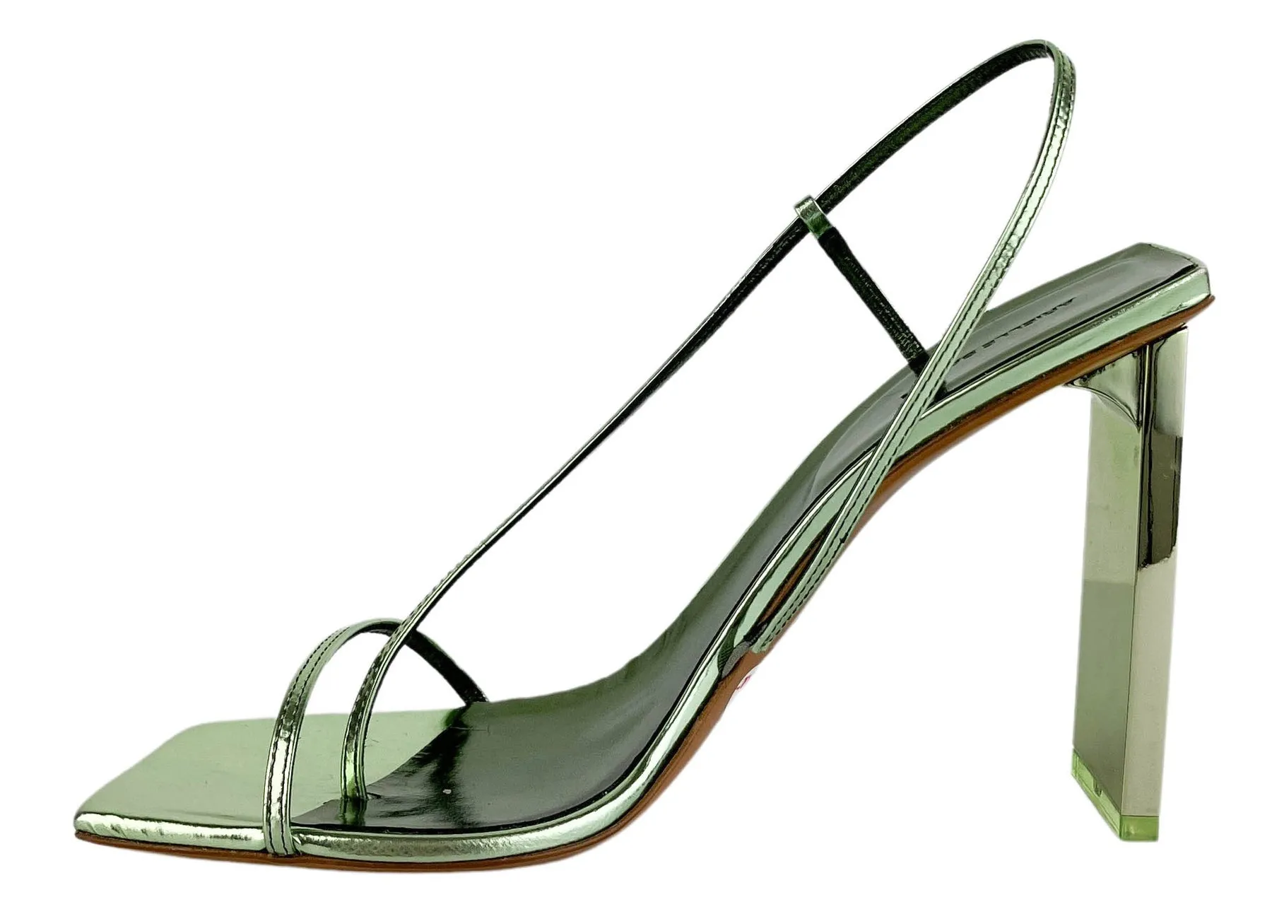 Ariella Baron Narcissus 95 Heels in Laminated Green