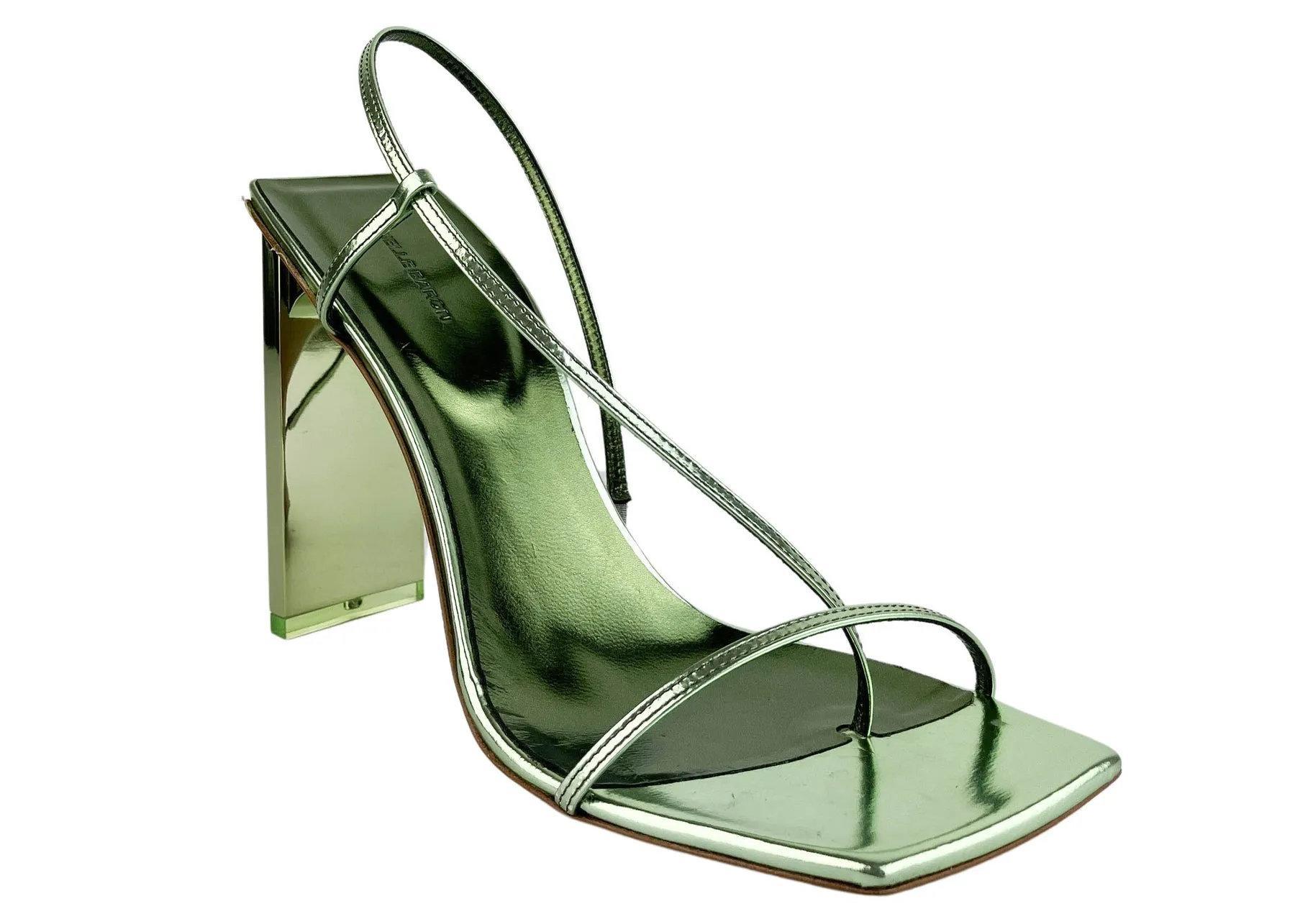 Ariella Baron Narcissus 95 Heels in Laminated Green