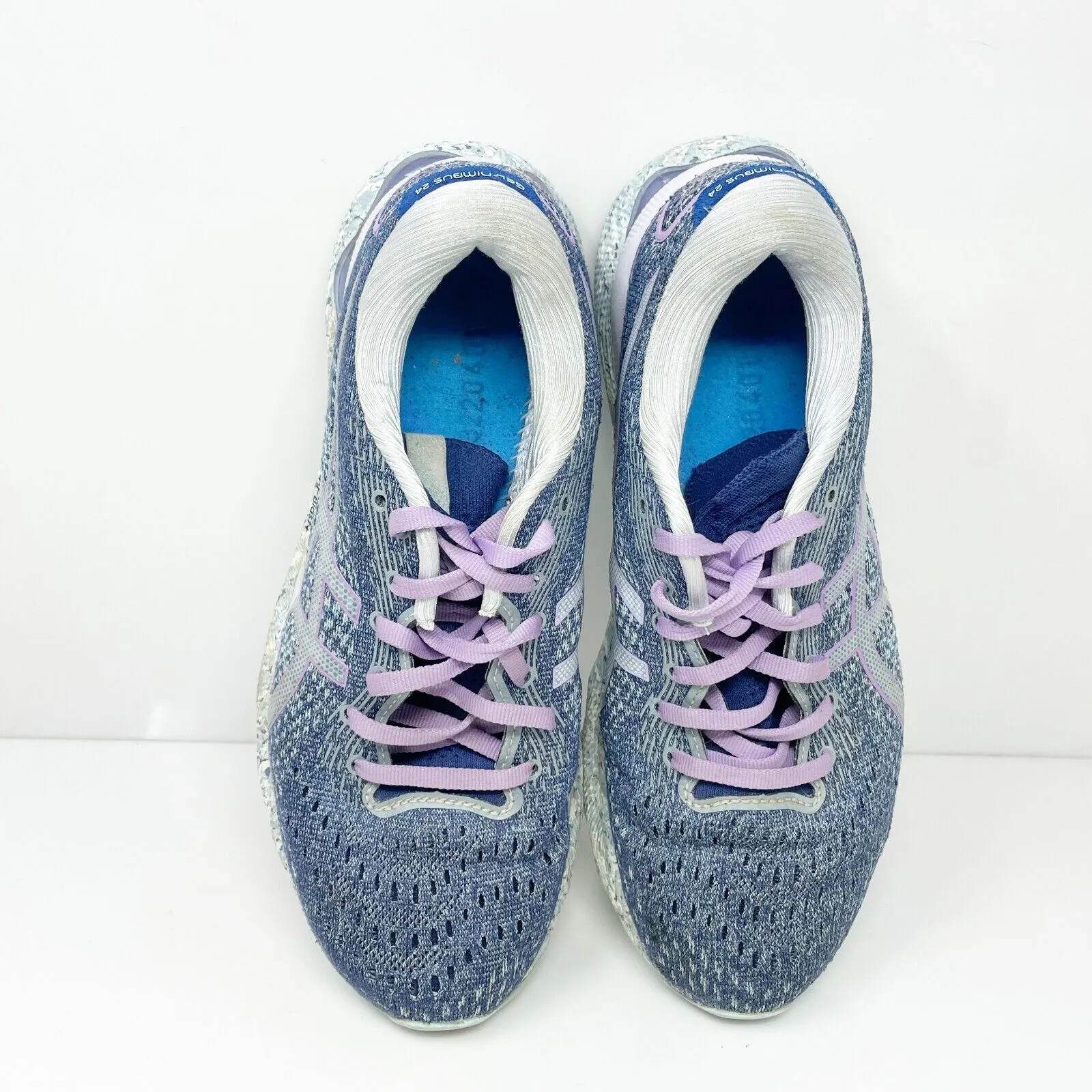 Asics Womens Gel Nimbus 24 1012B370 Blue Running Shoes Sneakers Size 8.5