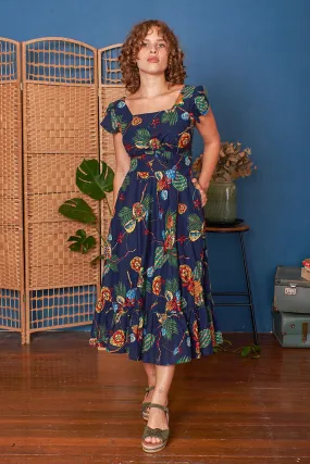 Blue Tropical Astrid Dress