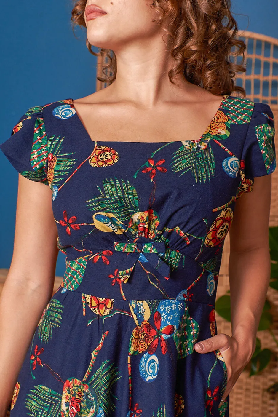 Blue Tropical Astrid Dress