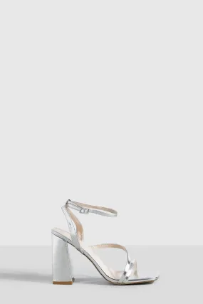 Asymmetric Stap Block Heels