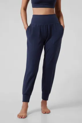 Athleta Blue Salutation High Waisted Pocket Yoga Joggers