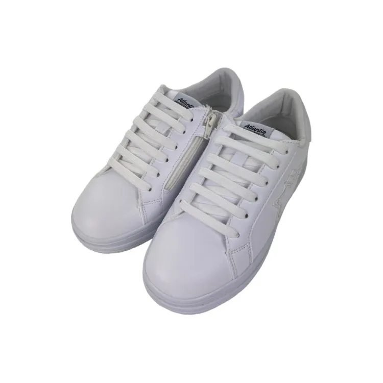 Atlantic Star Kids White Lace-Up Sneakers REVERSE125 - Boys - Search Engine Optimization (SEO) Friendly - Google Shopping