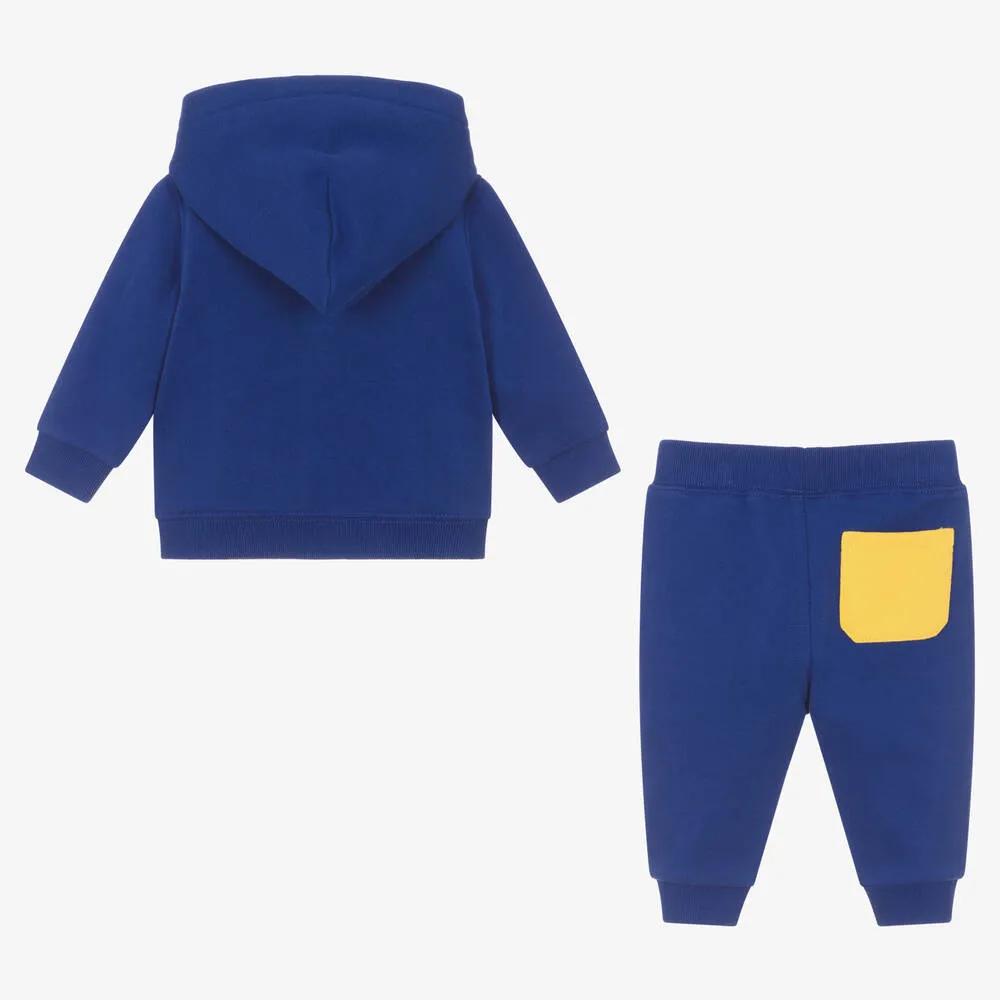 Baby Boys Blue Cotton Tracksuit