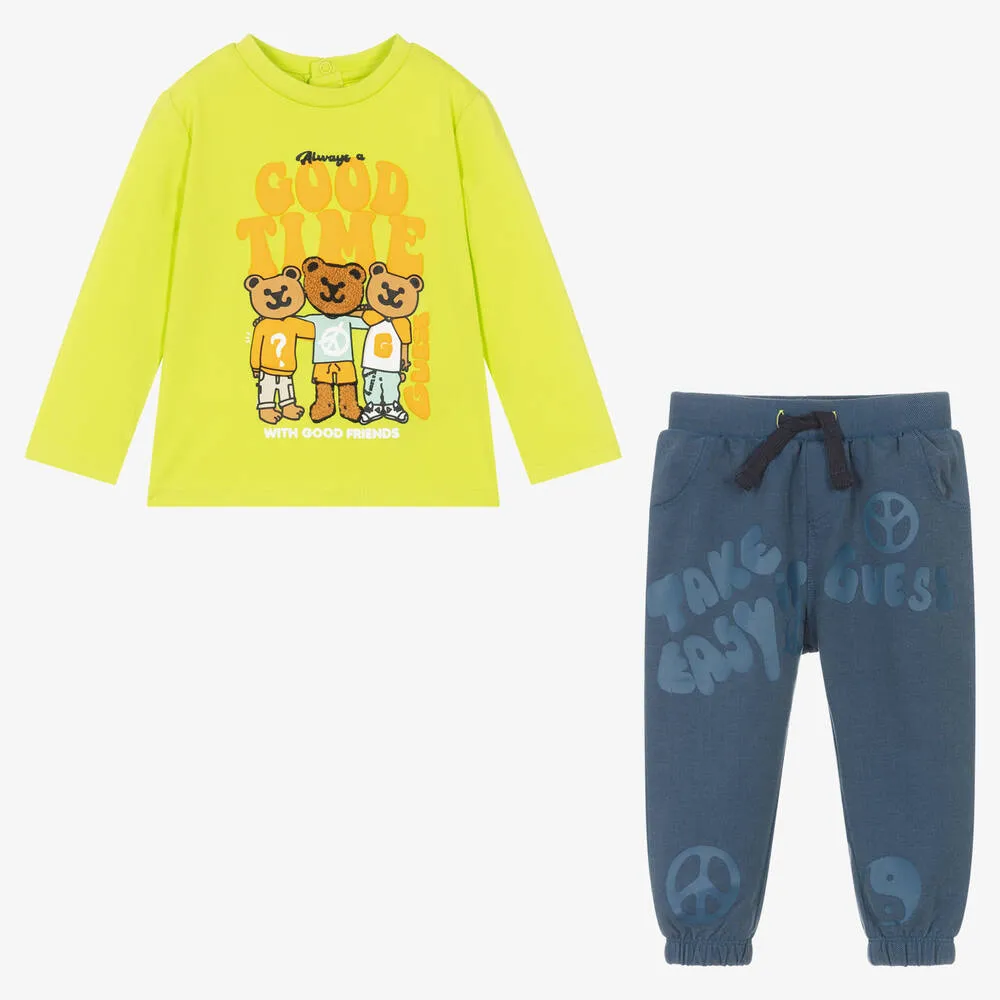 Baby Boys Green & Blue Joggers Set