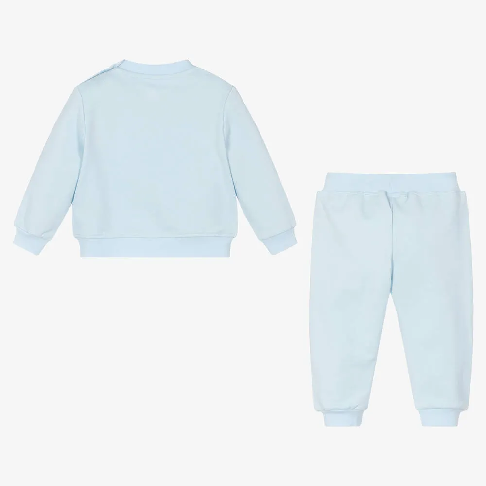 Baby Boys Pale Blue Cotton Tracksuit