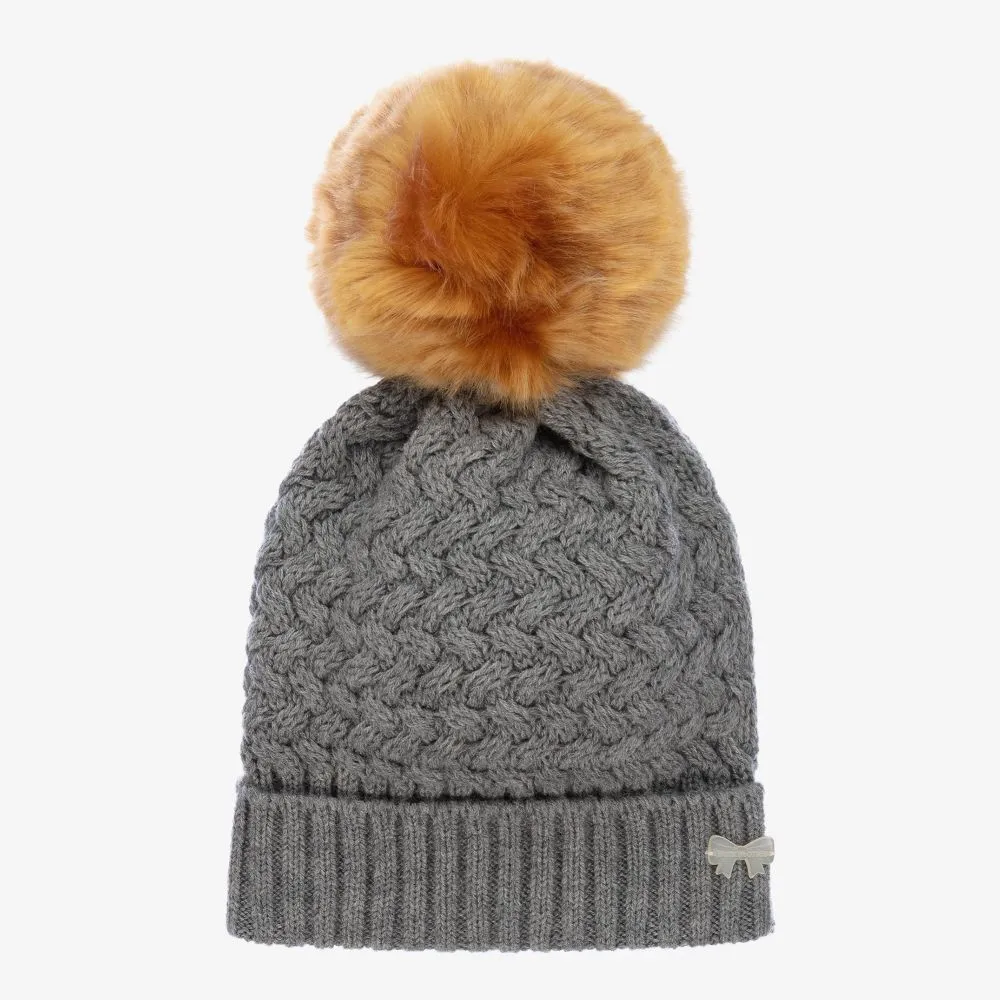 Baby Girls Grey Wool Hat