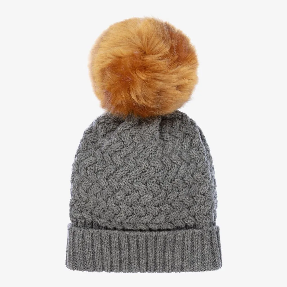 Baby Girls Grey Wool Hat