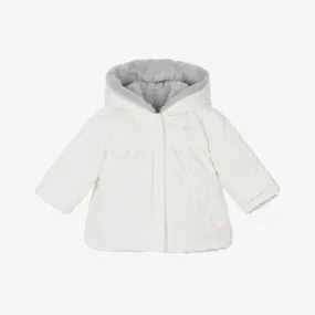 Ivory & Grey Reversible Coat for Baby Girls