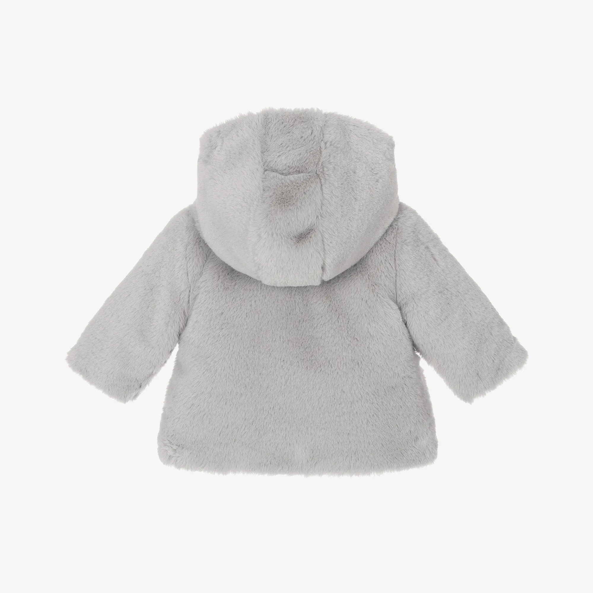 Ivory & Grey Reversible Coat for Baby Girls