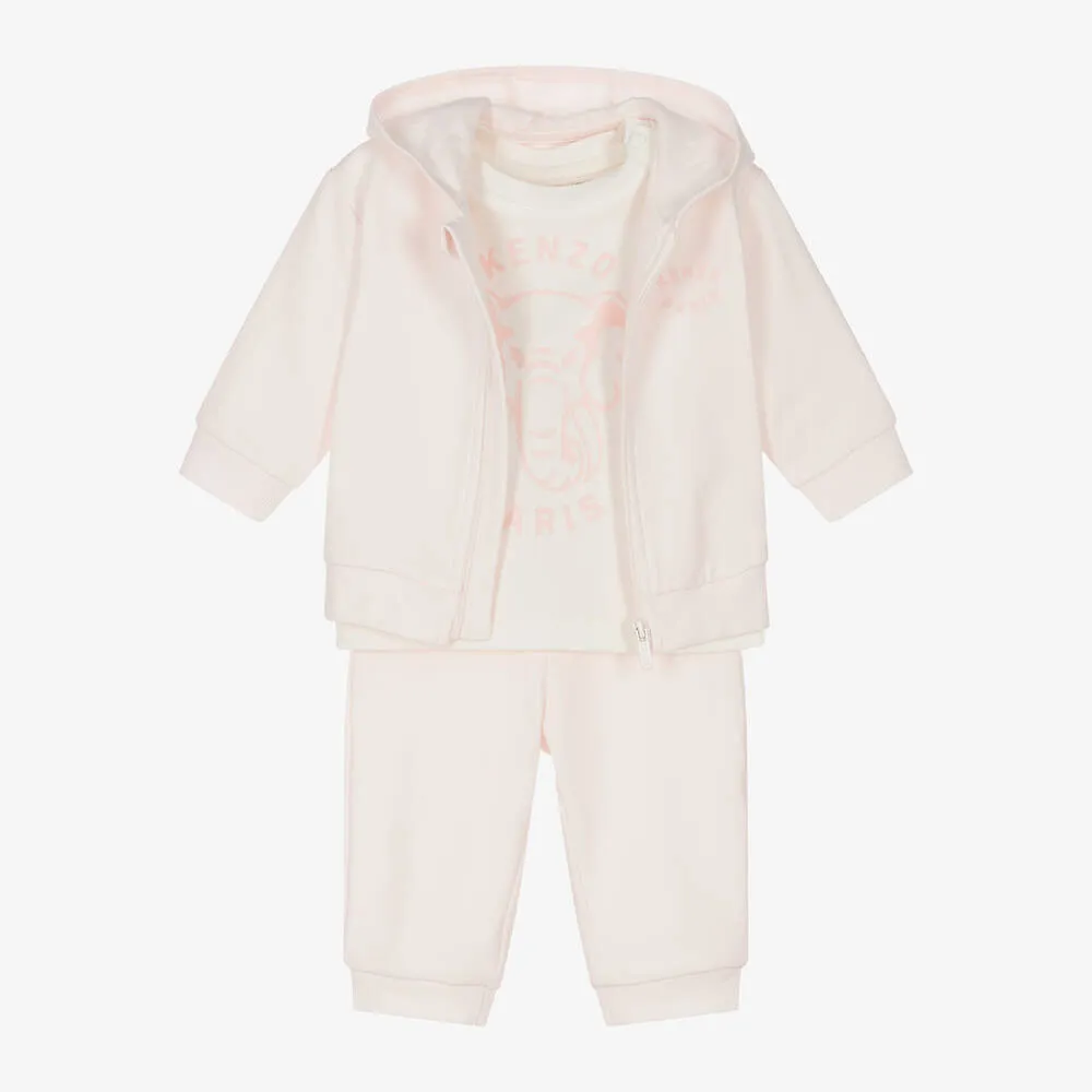 Baby Girls Pink Elephant Tracksuit Set