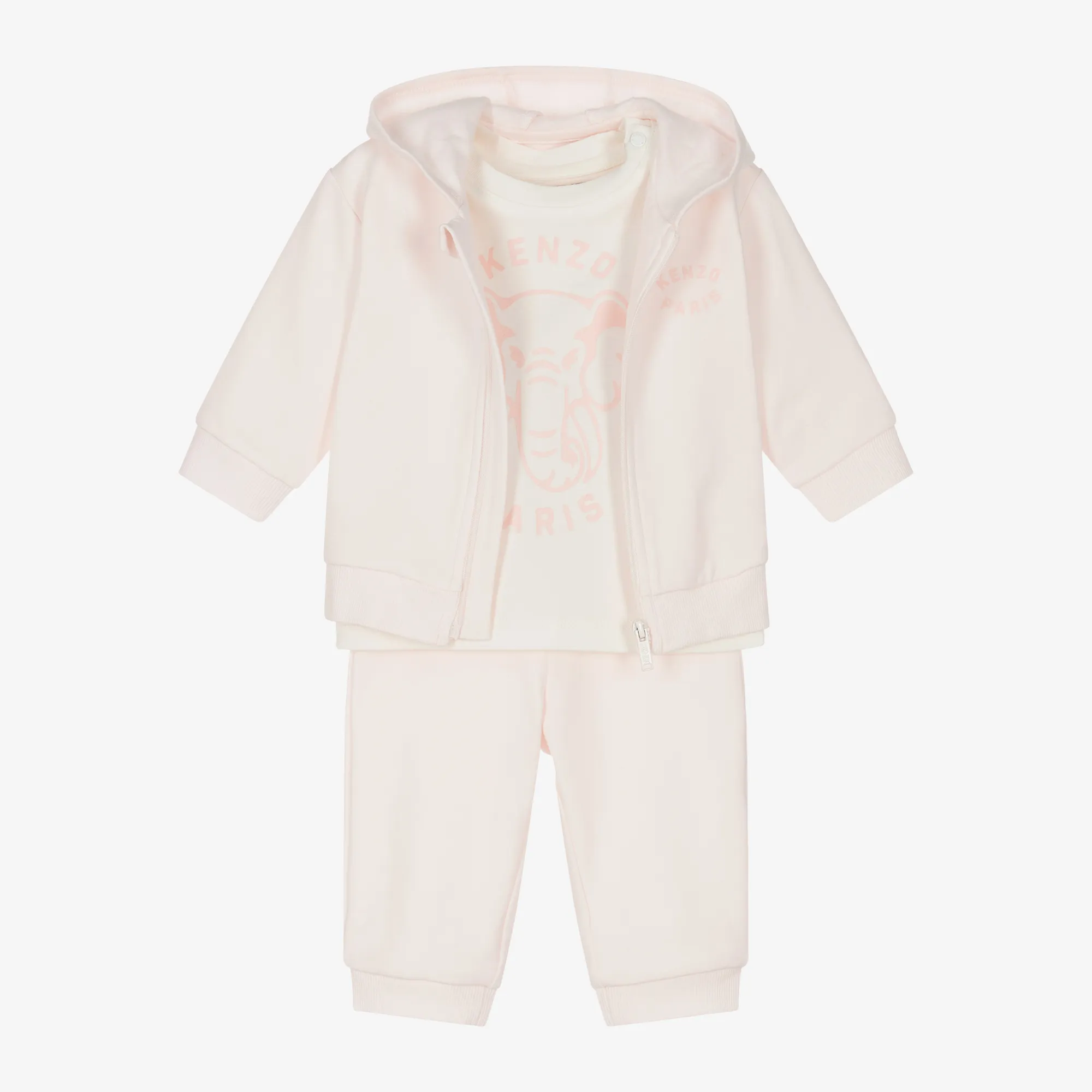 Baby Girls Pink Elephant Tracksuit Set