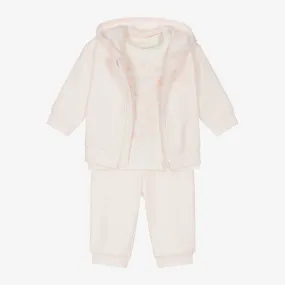 Baby Girls Pink Elephant Tracksuit Set