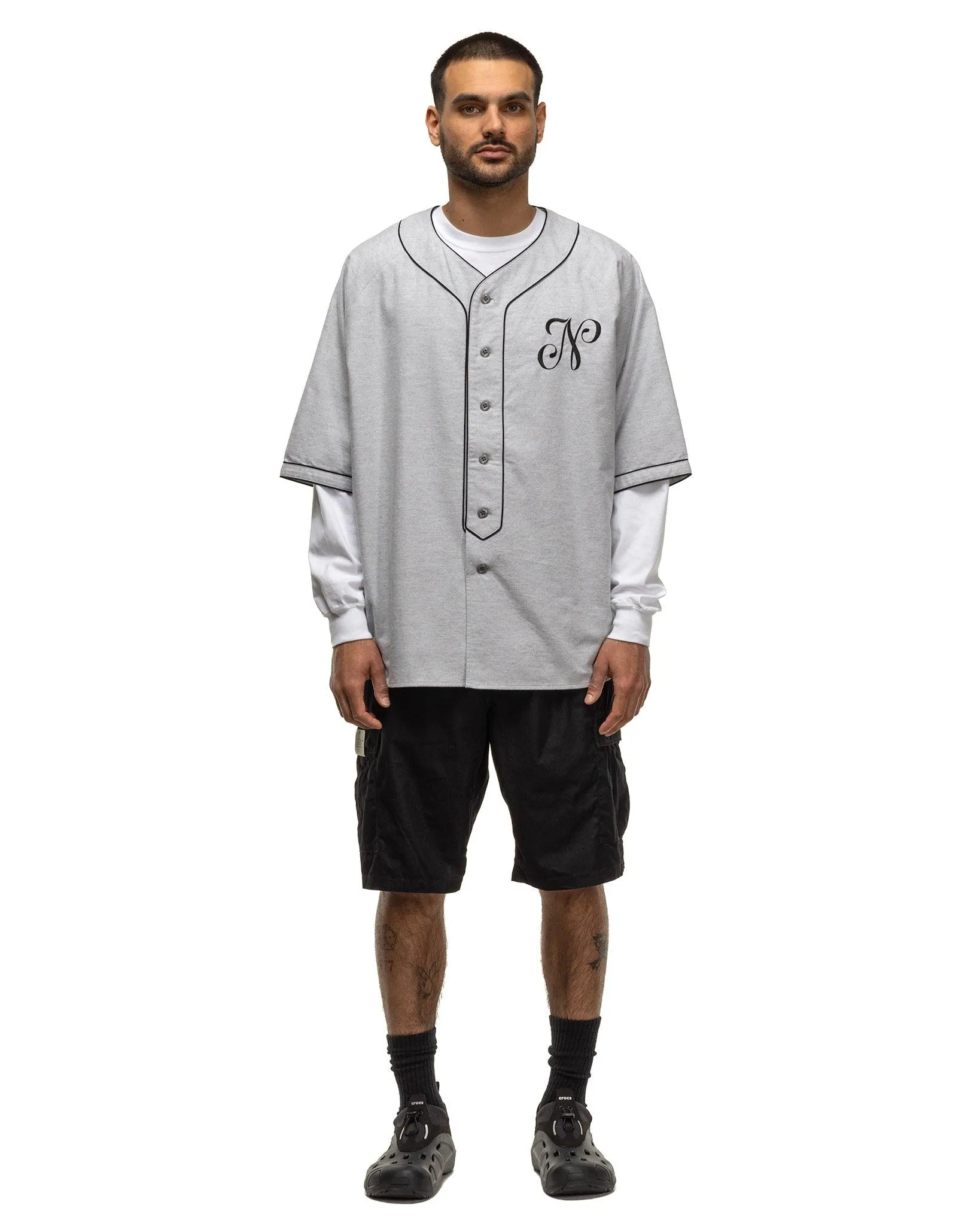 Short Sleeve Grey Baseball Shirt